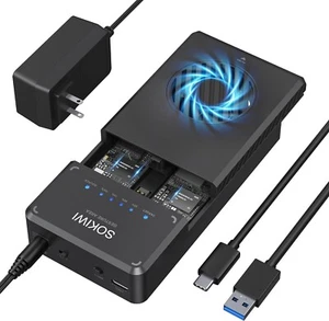 Dual-Bay NVMe M.2 Duplicator - Tool-Free Offline Clone Station with 10Gbps Speed - Picture 1 of 9