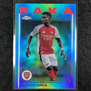 2024-25 Topps Chrome UEFA Club Comp BUKAYO SAKA Base Aqua /199 #77 - Picture 1 of 1