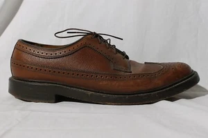 Florsheim Imperial 93602 Men's Brown Leather 7-Nail V-Cleat Long Wing Shoes 9C - Picture 1 of 9
