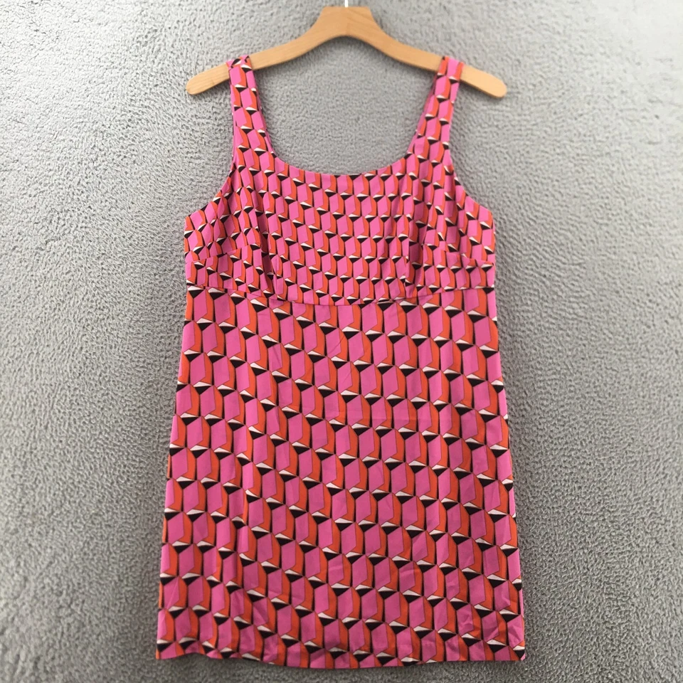 Diane Von Furstenberg Mini Dress Womens 18 Pink Multicolor Sleeveless Geometric - Image 1 of 4