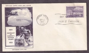 CANADA #312 OFFICIAL CAPEX CENTENARY OF CANADA POSTAGE STAMPS 1ST DAY COVER 1951 - Picture 1 of 2