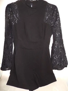 BCBGeneration Damen Strampler mit Spitzenärmeln, schwarz, Größe 2 - Bild 1 von 12