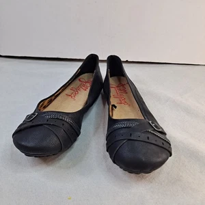 Pisos de ballet Jellypop Astride para mujer 8M negros imitación cuero amortiguación cómoda - Imagen 1 de 7