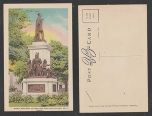 Brantford Ontario Postcard Brant's Monument Victoria Park White Border Unused - Picture 1 of 3