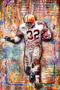 CLEVELAND BROWNS JIM BROWN 11x17in Poster, Jim Brown Print Free Shipping US - Picture 1 of 9