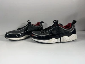 Mens Size 9 Nike Air Zoom Spiridon '16 Black/Black University Red 926955 006 - Picture 1 of 11