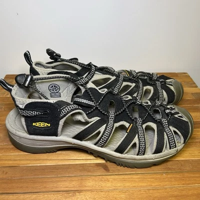 Sandálias femininas Keen Whisper 8.5 caminhada aquática conforto cinza preto 1008448 - Imagem 1 de 4