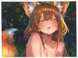 original painting 30 x 40 cm 119ShAl artwork watercolor Anime fury girl - Picture 1 of 4