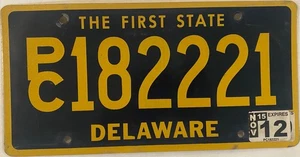 DE TRIPLE DIGIT 2 license plate 222 repeating number PC182221 THE FIRST STATE - Picture 1 of 7