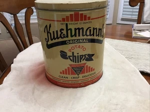 1940’s KUEHMANN's (Q-Man’s) Original POTATO CHIP TIN of Toledo, OH - Picture 1 of 8