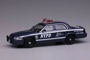 1:64 Scale 596 Blue Police Crown Victoria CV EN114 Sedan Diecast Display Model - Picture 1 of 5