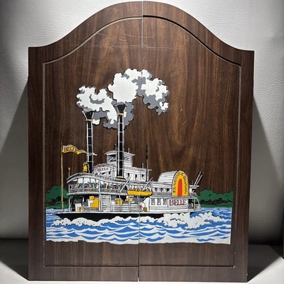 MCM Regent Dartboard Cabinet Belle Boat Dual Orig. Darts, Chalk And Eraser - Image 1 of 4