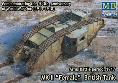 MASTER BOX MK II "FEMALE" British Tank arras battle period,1917 scala 1:72 mb720 - Immagine 1 di 2