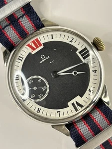 Reloj OMEGA Plateado 800 Matrimonio Vintage 1930’s Hombre’s Negro Blanco - 40.6L.T2.15P - Imagen 1 de 9