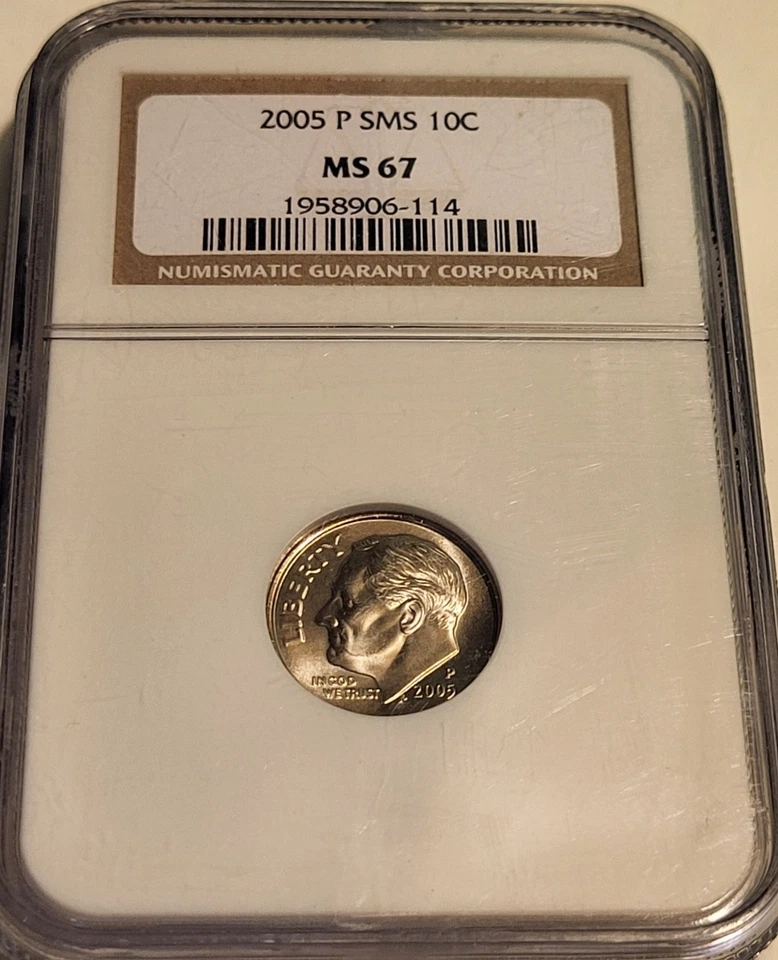 2005 P Roosevelt Dime! NGC SMS MS67 Graded Coin! Beautiful Coin! - Image 1 of 4