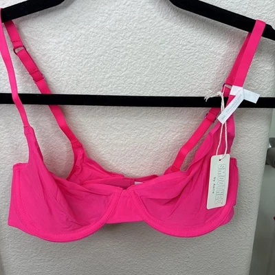 Smoothez by Aerie Bra Beige Full Coverage Unlined Underwire 34C Pink New - Image 1 of 4