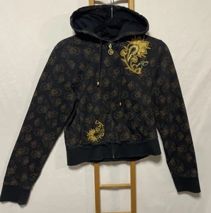 Southpole Dream Girls Hoodie Sz XL Black Yellow Embroidery Sweatshirt Full Zip - Picture 1 of 8