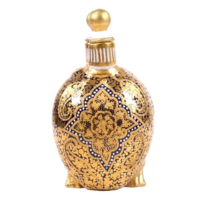 Coalport Double Scent Bottle Maharajah Cashmere Pattern H9cm Circa 1870 - Picture 1 of 15