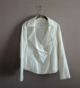 Akris Punto Women's Size 10 Natural Cream Wool & Angora Moto Jacket Blazer $1390 - Picture 1 of 12