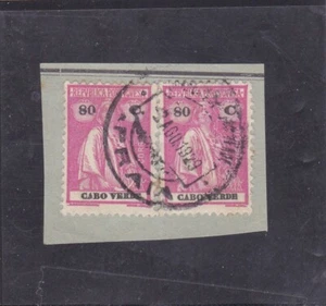 CAPE VERDE STAMPS CERES 80 C. ON PIECE      (1922)    AF # 180    Nice Cancel - Picture 1 of 1