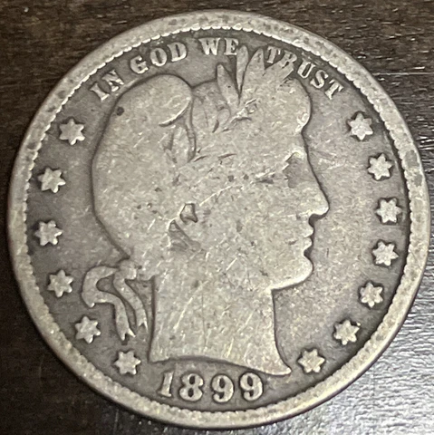 1899-P LIBERTY HEAD BARBER QUARTER - G-VG Cover