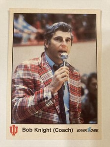 Bob Bobby Knight 1986 Bank One Bill Allee Indiana HOF Coach Rookie Card #1 (2235