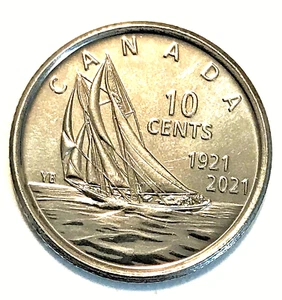 1921-2021 Canadian Dime - Without Color - Picture 1 of 2