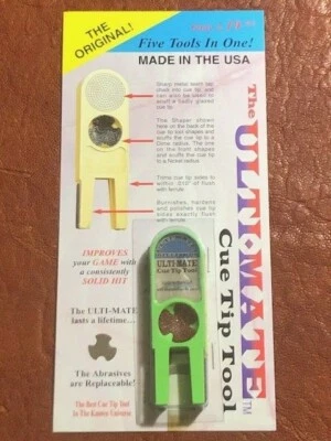 Ultimate Tip Tool GREEN. Pool Cue Care.