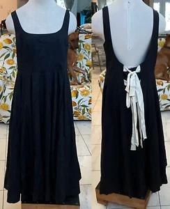 NEW FREE PEOPLE BLUE MAXI DRESS TIE BACK SZ L RETAIL $98 - Picture 1 of 8