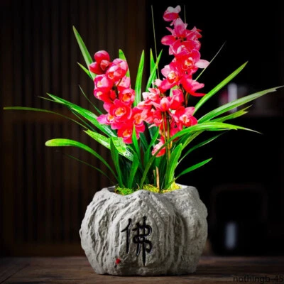 Maceta de cerámica pequeña de piedra de imitación de árbol facai chino de 1 pieza Foto 1 de 4