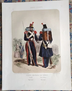 Lithographie -LALAISSE Empire Français Garde impériale corps du génie - Picture 1 of 1