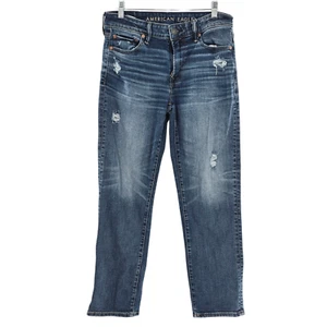 Jeans American Eagle uomo 30x30 originale dritto 5 tasche denim invecchiato blu - Foto 1 di 7