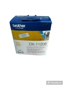 Original Brother DK-11208 Rolle 400 weißes Papier Aufkleber vorgeschnittene Etiketten 90x38 mm (A1 - Bild 1 von 1