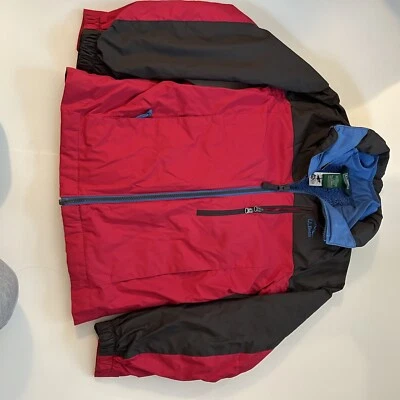 Chaqueta LL Bean Grande Jóvenes Niños Rojo/Rosa Forrada de Vellón Abrigo con Cremallera Exterior Foto 1 de 3