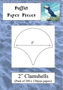 Puffin Paper Pieces 2" Clamshells For English Paper Piecing 100pcs 120gsm - Picture 1 of 1