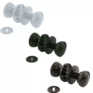 Universal Door Knob Set, White/Black/Brown Finish, Complete Installation Kit - Picture 1 of 4