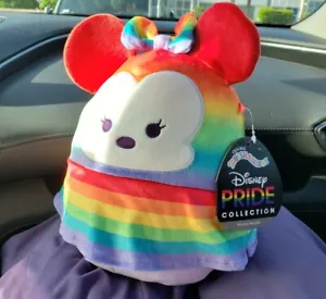 10" Rainbow Minnie Mouse Plush Squishmallow Disney Pride Cute Soft Girl in Dress - Picture 1 of 7
