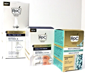 NIB RoC 1 Fill and Treat Serum, 1 Duel Eye Cream, and 1 Multi Correxion Capsules - Picture 1 of 2