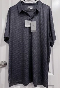 Men's XL PGA Tour Golf Polo Shirt Button Up Black Gray NWT - Picture 1 of 17
