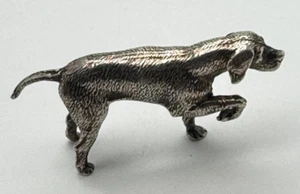 Miniatur Figur Silberfigur 800 Silber Figurine Hund Jagdund Tierfigur 45,9gr. - Bild 1 von 7