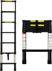 2m Telescopic Ladder Retractable Aluminium Thicken Extension Ladders 6.5FT - Picture 1 of 9