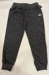 Adidas Black Heather Sweatpants Glitter Girls size Medium AK4464 - Picture 1 of 13
