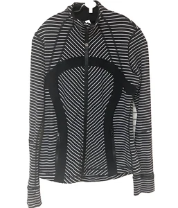 Lululemon Define Zip Jacke Damen 6 Performance schwarz Streifen Activewear Athletisur - Bild 1 von 9