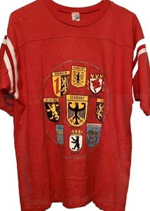 Vtg Germany Shirt Men L 8 Cost Of Arms Tourist 1980s Single Stitch Football USA - Picture 1 of 3