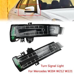 Left +Right Side Door Mirror Turn Signal Light Lamp Lens For Benz W204 W212 W221 - Foto 1 di 9