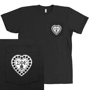 Sigma Phi Epsilon Fraternity Bella + Lona BOLSILLO Camisa Sig Ep Corazón NUEVA - Imagen 1 de 6