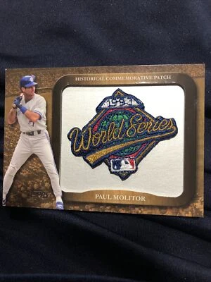 2009 Topps Commemorative Patch Paul Molitor 1993 World Series LPR-89 - Image 1 of 3