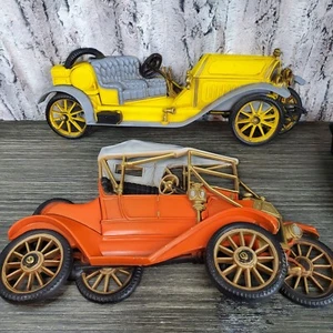 Vintage 2 Pc. Burwood 3D Ford Red Model T Yellow Roadster Classic Car Decor '77 - Picture 1 of 8