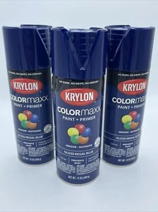 3 - Krylon ColorMaxx 12 Oz. Gloss Spray Paint, Regal Blue 5535 - Picture 1 of 8
