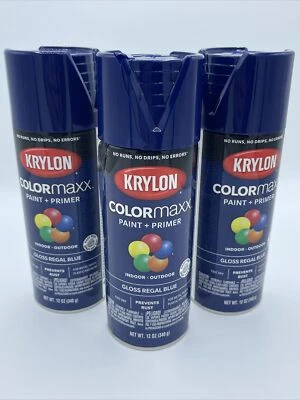 3 - Krylon ColorMaxx 12 OZ Pintura en aerosol brillante, azul real 5535 Foto 1 de 4